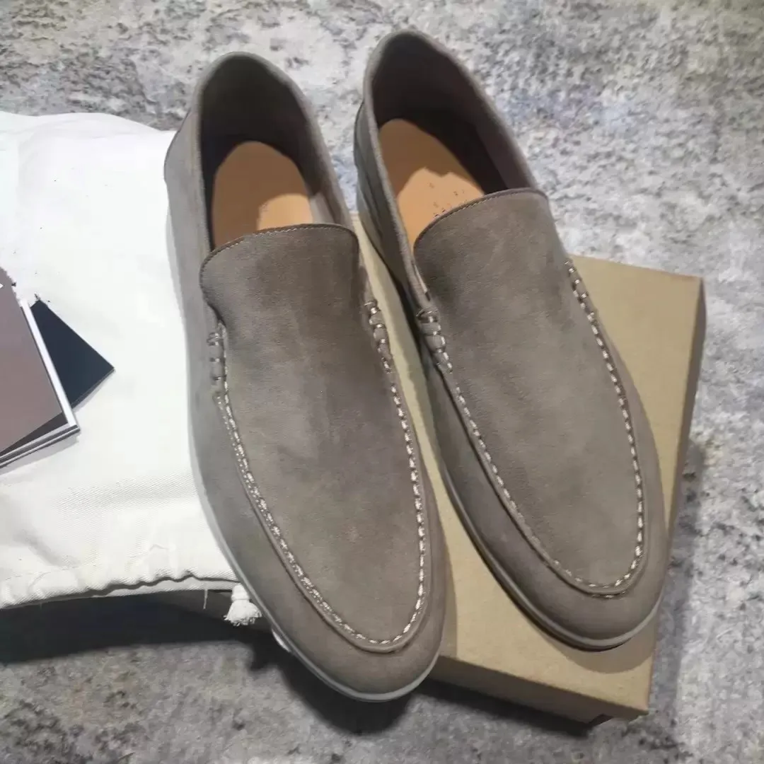 

2023 LORO High-quality shoes Suede leather Mens Women Loro Walk sneakers punching tassels Lock designer Flats leisure dress shoe official F6MO
