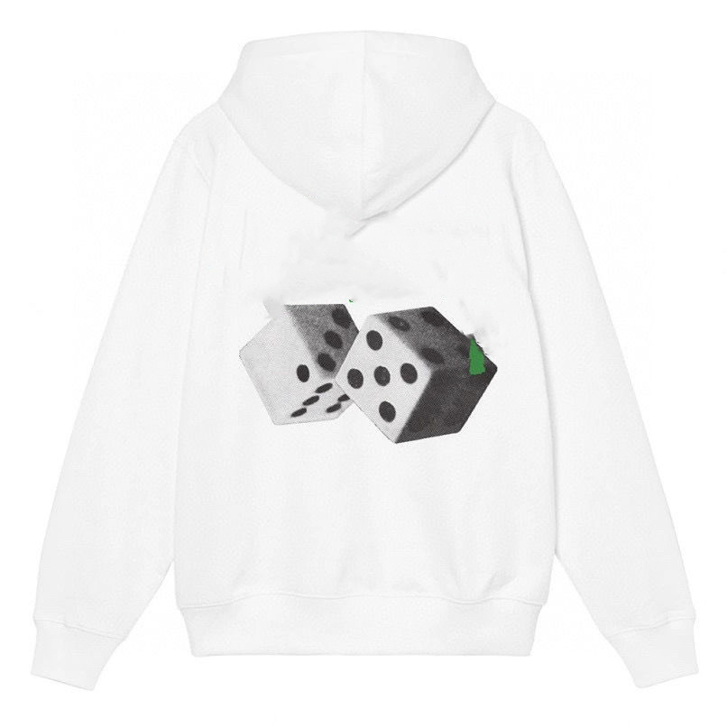 

Mens Hoodies Women Lovers Sweater Loose Cotton Hoodie Dice Printed Long Sleeve Pullover, Black