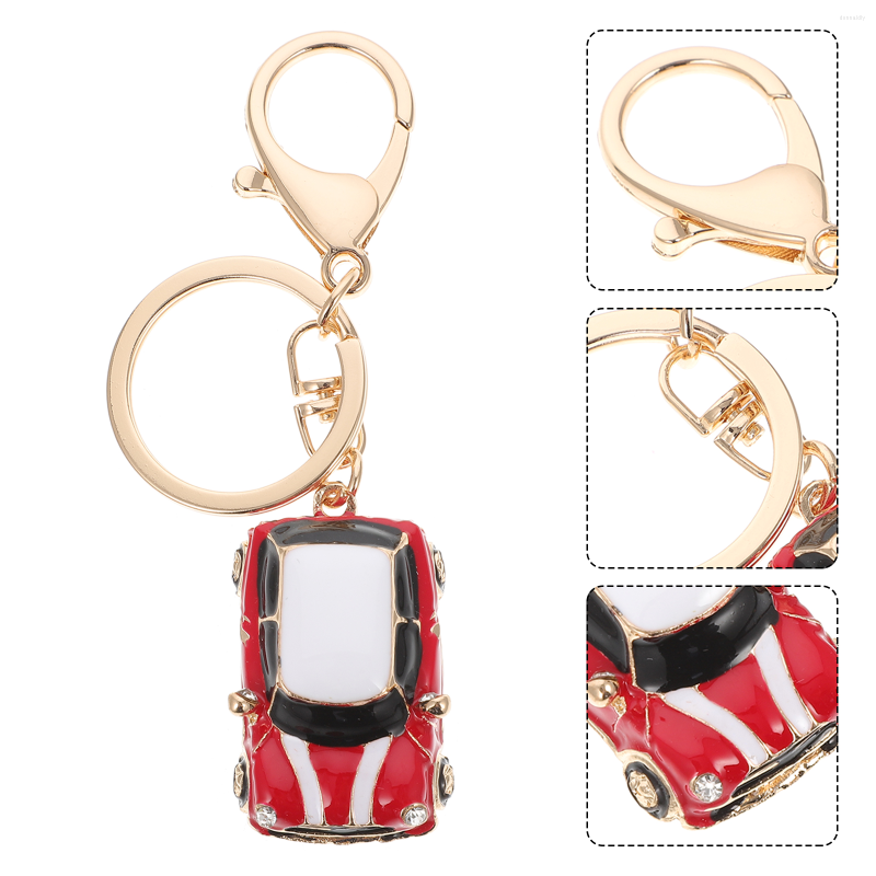 

Keychains Car Keychain Key Hanging Mini Pendant Rhinestone Decor Chain Keyring Chains Decorative Keyfob Red Holder Ornament Ring
