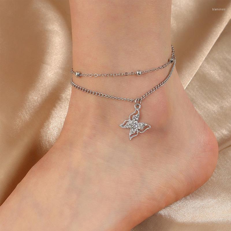 

Anklets Adjustable Chain Butterfly Women Bohemia Summer Beach Fashion Charm Jewelry Multilayer Foot Bracelet Accessories