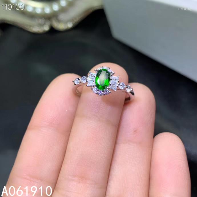 

Cluster Rings KJJEAXCMY Boutique Jewelry 925 Sterling Silver Inlaid Natural Diopside Gemstone Female Ring Support Detection