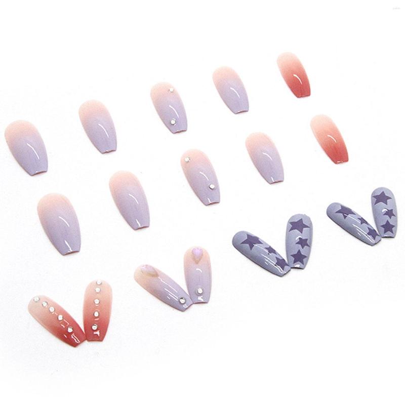 

False Nails 24Pcs Reusable Fake Ultra Flexible For Lasting Comfort Safe Pregnant Women To Use, Gold
