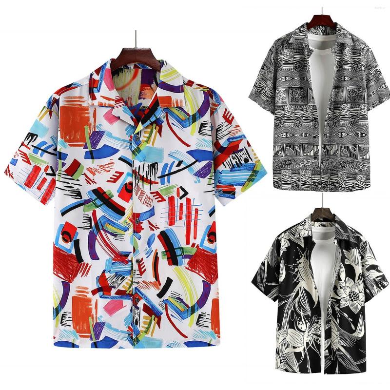 

Men's T Shirts Silk Tee Men Mens 3D Digital Printing Pocket Buckle Lapel Short Sleeve Shirt Mesh, Black