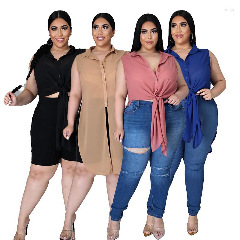 

Shirt Summer Tops Office Ladies Chiffon Blouse Sleeve Long With Lace Up T Women Plus Size 5xl Wholesale Drop, Black