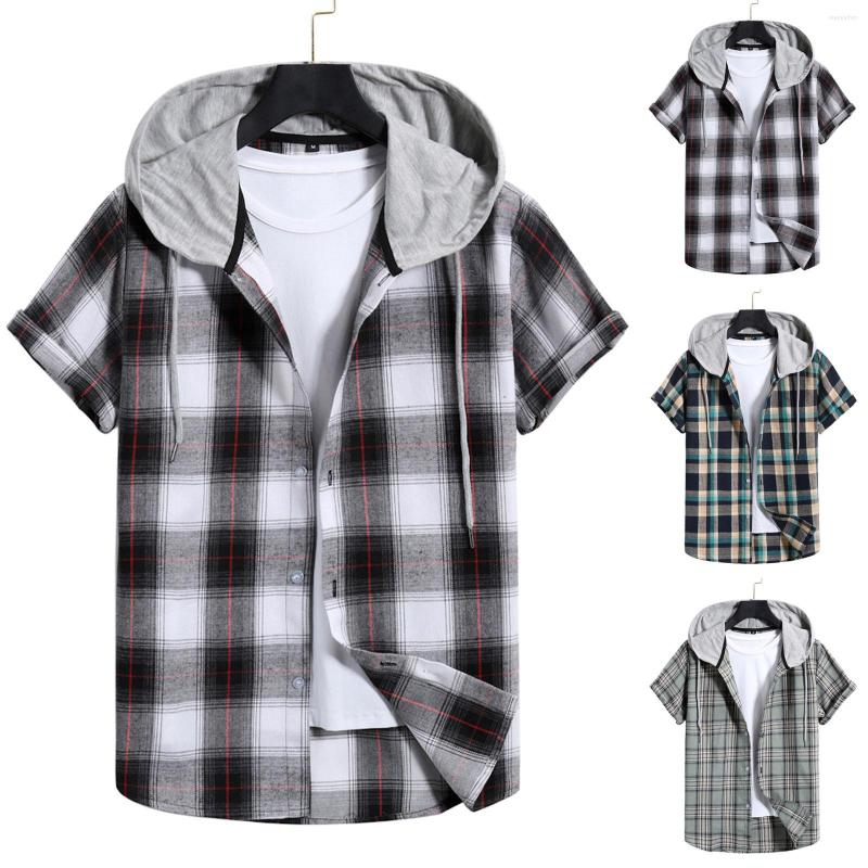 

Men's T Shirts Men's Shirt Slim Mens Hooded Daily Basic Loose Fit Top Button Social Dress Cardigan Blouses, Green