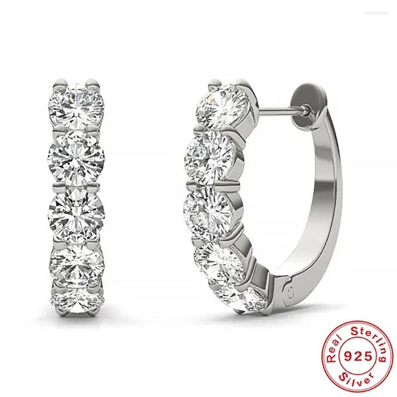 

Hoop Earrings BOAKO D Color VVS1 0.1CT Moissanite 925 Sterling Silver Brilliant 3.0mm Round Lab Diamond Platinum Plated