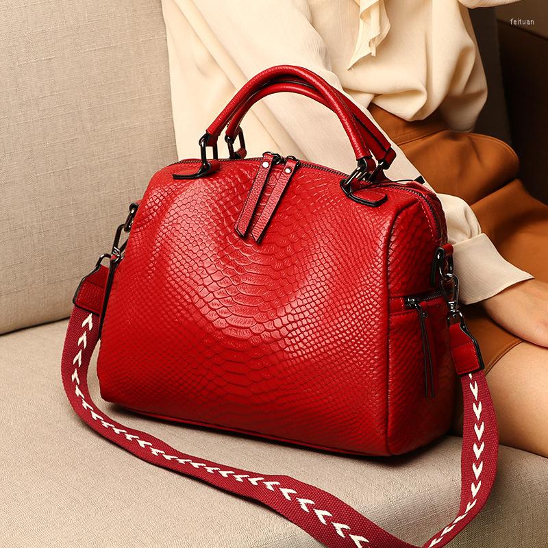 

Evening Bags Genuine Real Leather Fashion Women Handbags Ladies Alligator Shoulder Female Girl Luxury Bag 2023, Brown