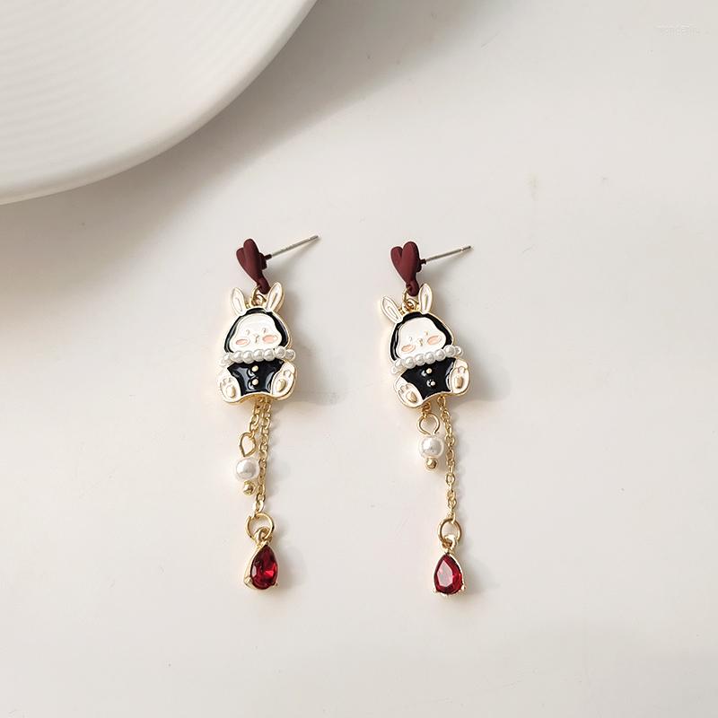 

Dangle Earrings S925 Needle Cartoon Pearl Love Tassel Water Drop For Women 6127