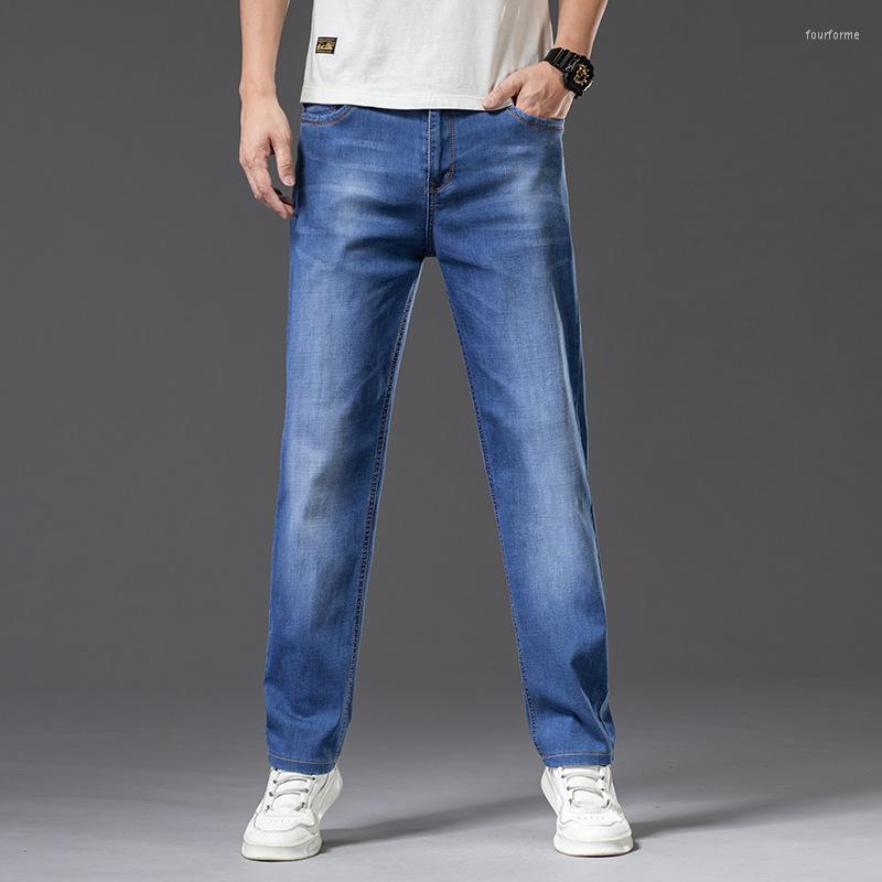 

Men's Jeans Spring Summer Men's Thin Straight-leg Loose Classic Style Advanced Stretch Baggy Pants Male, Blue