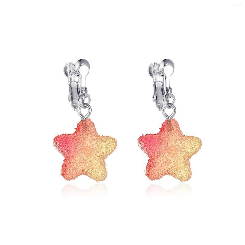 

Dangle Earrings DoreenBeads Fashion Multicolor Star Ear Clips Drop For Women Party Girl Jewelry Summer Outdoor Gift 34 X 18mm