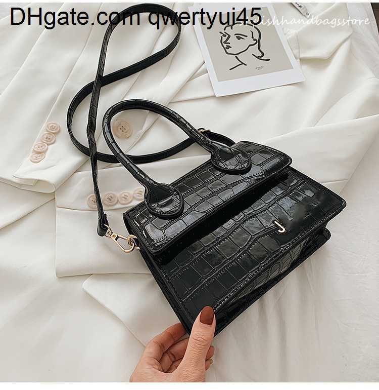 

qwertyui45 Shoulder Bags Small Alligator Square Bags Womens Handbag Designer Brand Leather Shoulder Bag Tote Crossbody Bags for Women Purse 021723H, Red