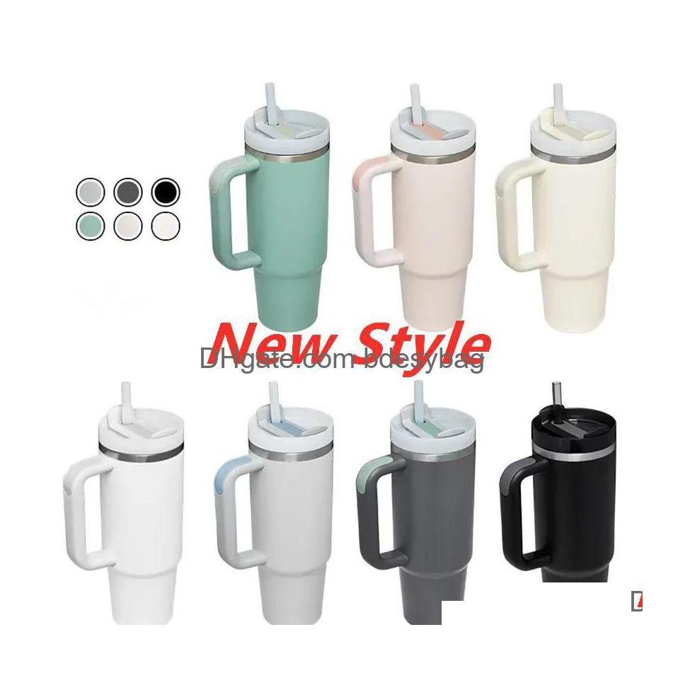 

Tumblers 40Oz Stainless Steel Tumbler With Handle Lid St Big Capacity Beer Mug Water Bottle Outdoor Cam Cup Vacuum Insated Stanley D Dh1Rc, Multi-color