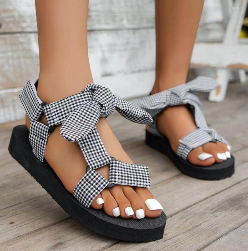 

Sandals Women Retro Bow Tie Light Casual Summer Shoes Beach Sandalias Zapatos Mujer Sports Outdoor, A3