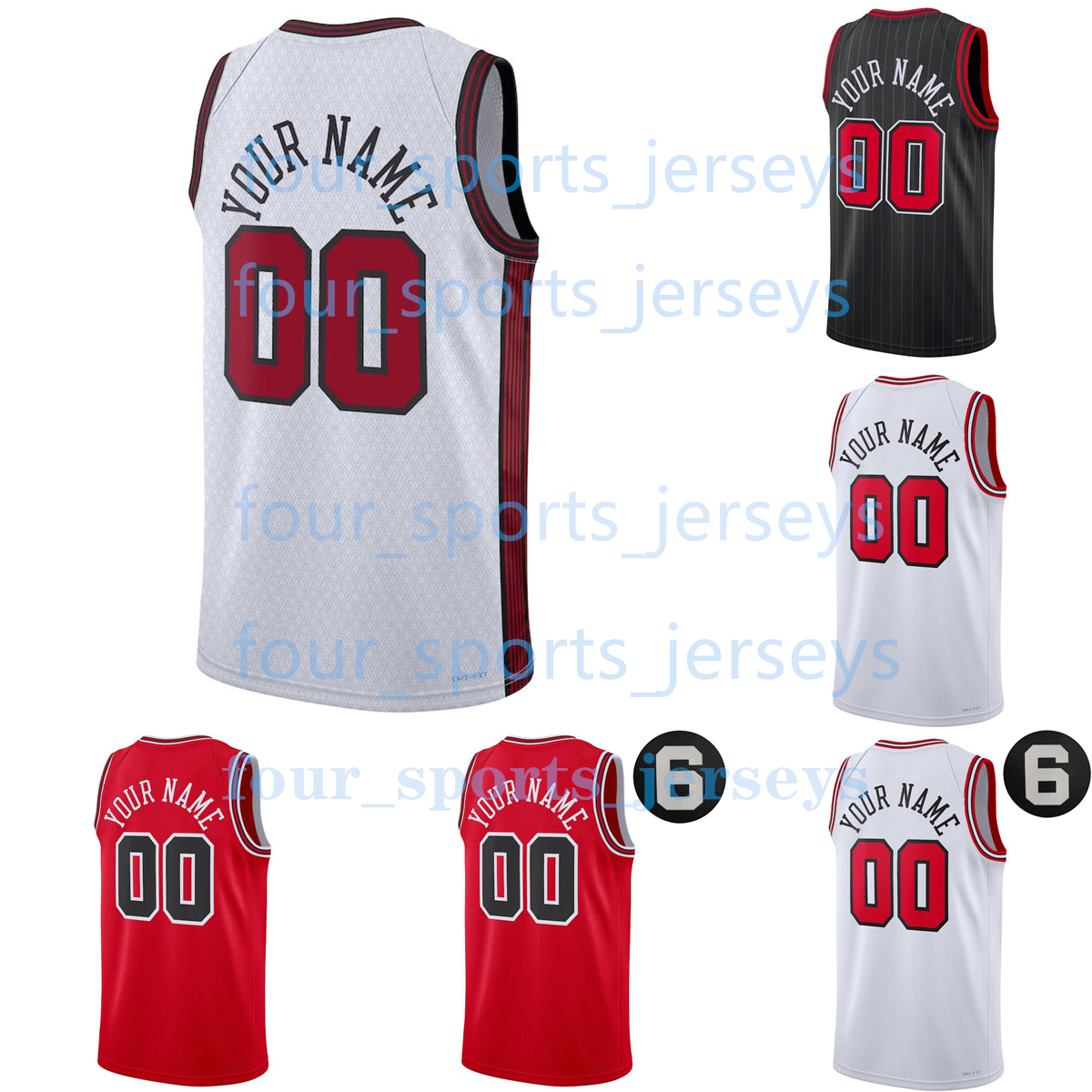 

Custom Printed 2023 New Basketball Jerseys Vucevic DeRozan Ball Caruso Williams III White Bradley Green Dosunmu Simonovic Dragic Terry LaVine''Bulls''