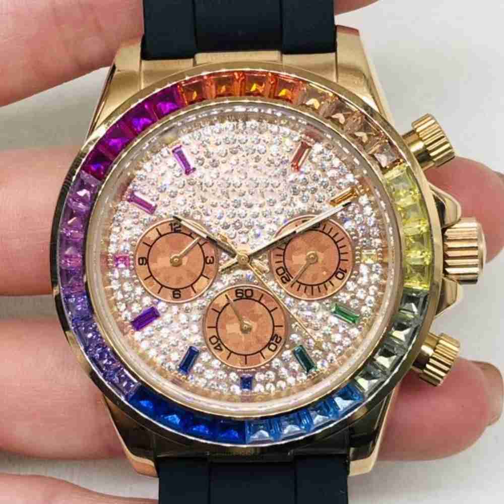 

High Quality Fashion Iced Out WatchesMens Wrist Luxury Round Cut Lab Gr ILZ1, Caishi mei is full of caiding