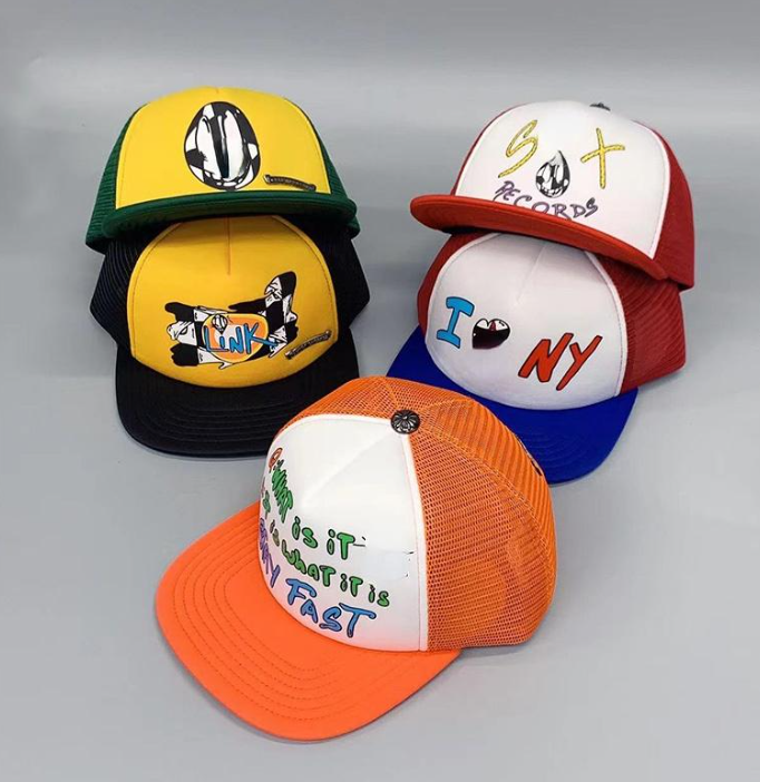 

Quality Design caps Letter Embroidery Fashion Wave Cap Male Hip Hop Travel Visor Mesh Punk Baseball Hats, As pic