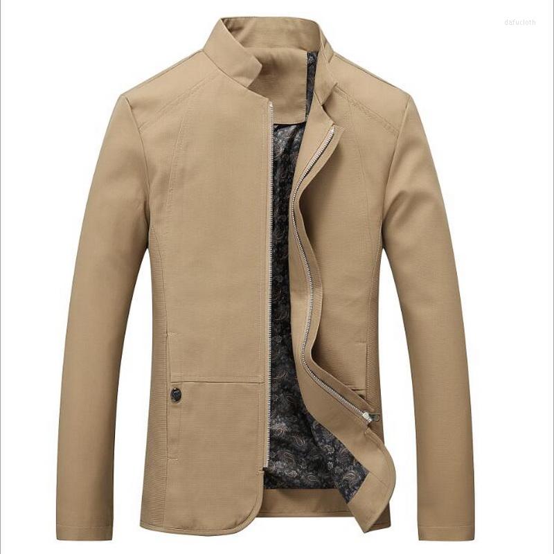 

Men's Trench Coats Men's Casual Slim Fit Windbreaker Jacket Outerwear Stand Collar Cotton Washed M-5XL, Beige