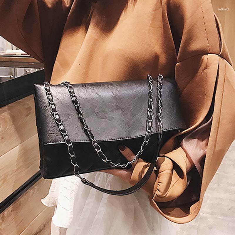 

Evening Bags Fashion Versatile Large Capacity Tote Shoulder Bag Ladies Leather PU Messenger Soft Folding Shopping Crossbody B42-63, Black