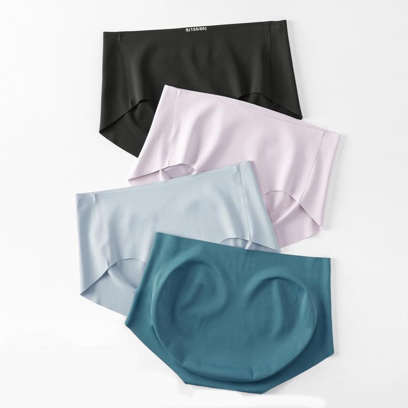 

Women's Shorts NWT Women Seamless Silk Underwear 2 Pcs Panties Lady Stretch Confortable Briefs Sexy Breathable 230216, New gray