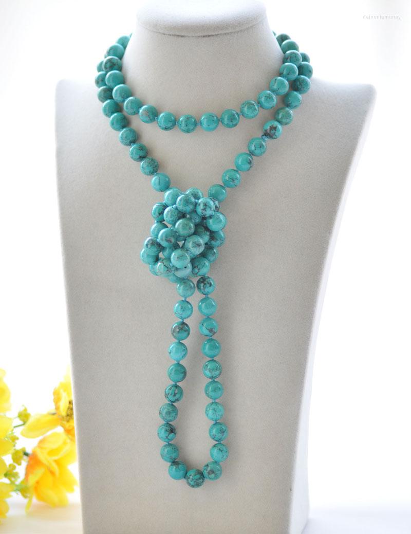 

Chains S2392 50" 10mm Natural Green Round Turquoise Necklace