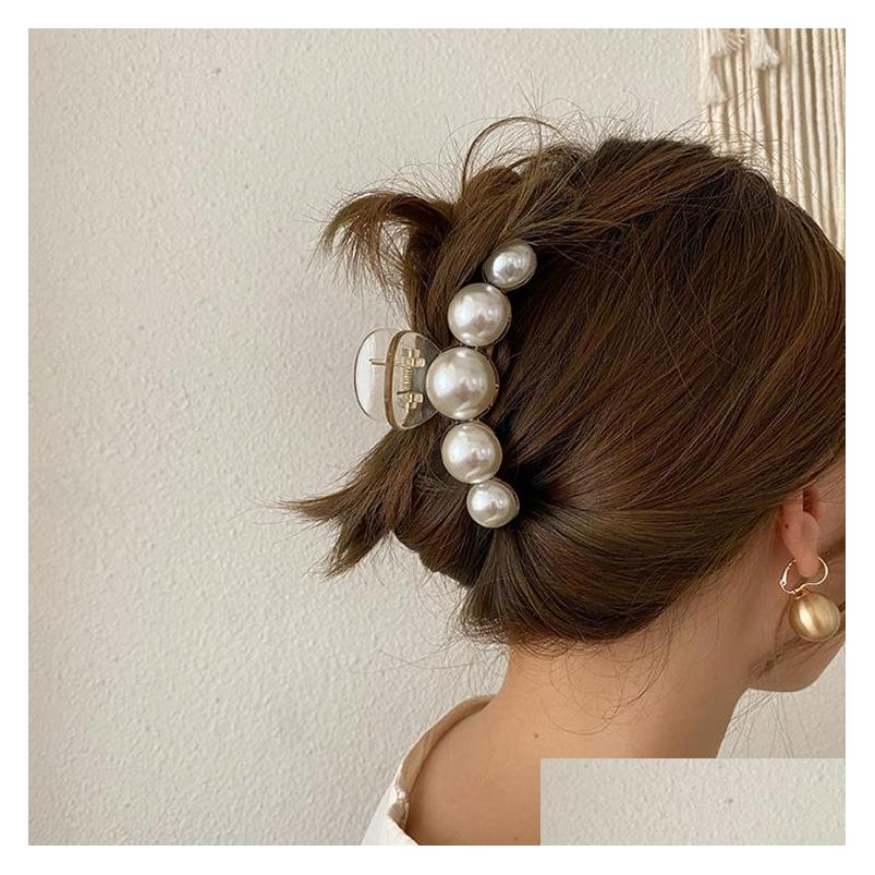 

Hair Clips Barrettes Elegant Pearl Claws Woman Hairpins Accessories Girls Crab Headwear Hairgrip Fashion Drop Delivery Jewelry Hair Dh3X6