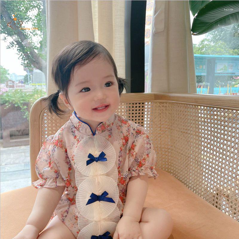 

Girl Dresses 2023 Summer Baby Cheongsam Chinese Style Girls Dress Lace Clothes Toddlers Birthday Pink Princess Party Cloth