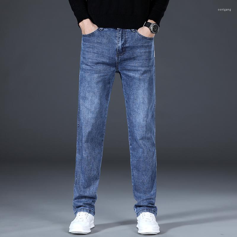 

Men's Jeans Top Grade Men Autumn And Winter 2023 Men's Smart Casual Classic Straight Loose Denim Trousers Brand Clothing, 702-3h black gray