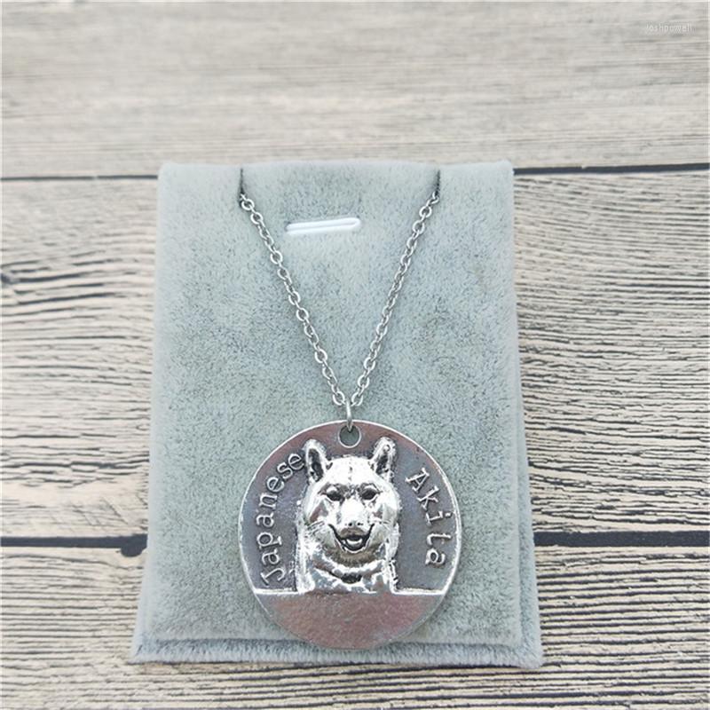 

Pendant Necklaces Vintage Retro Japanese Akita Necklace High Quality Women Pet Dog Jewelry