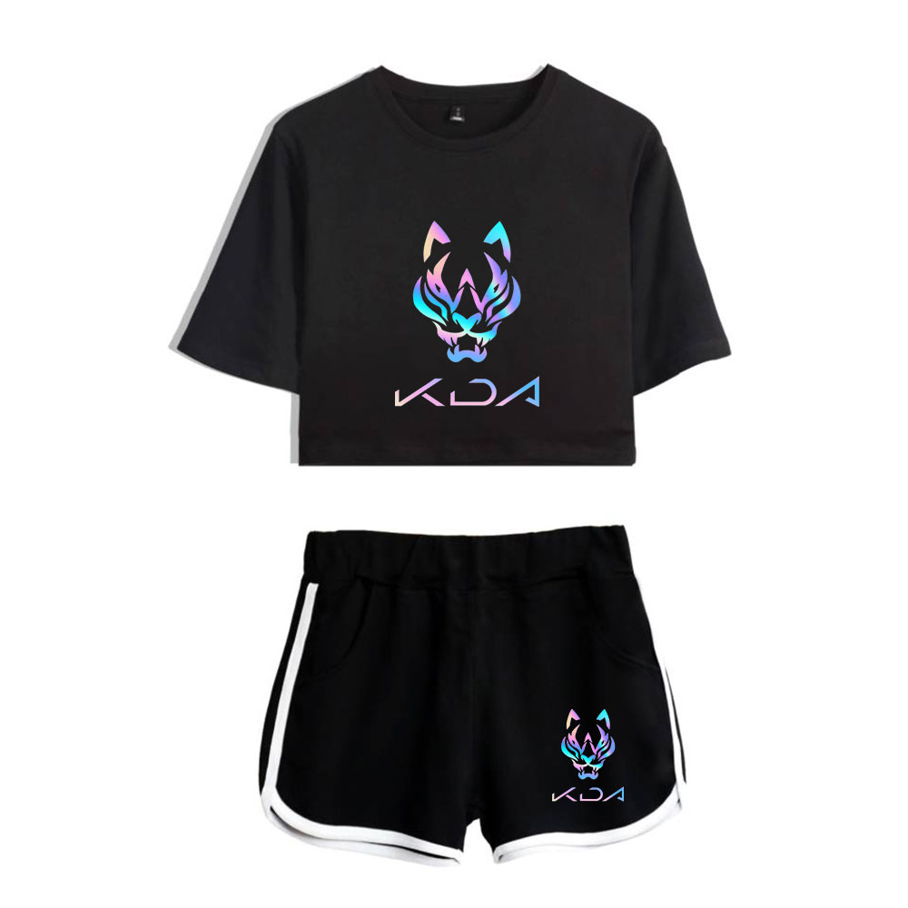 

Women s Two Piece Pants Kda The Baddest Game Sets Summer Sexy Shorts and Short Sleeve T shirt Harajuku Casual 230217, Lavender