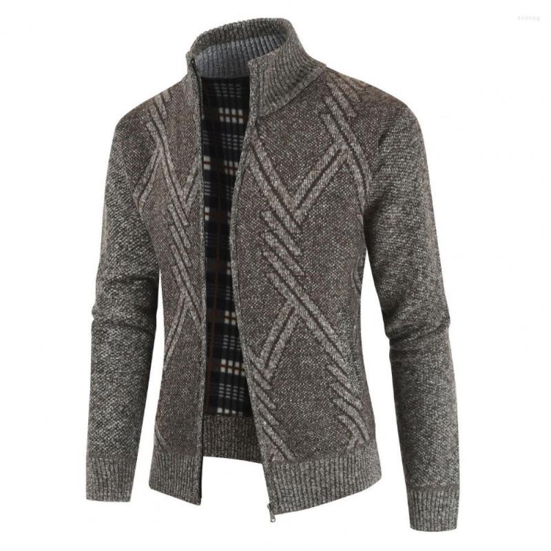 

Men's Sweaters Autumn Winter Jacket Men Coats Solid Slim Fit Thick Casual Stand Collar Zip, Blue