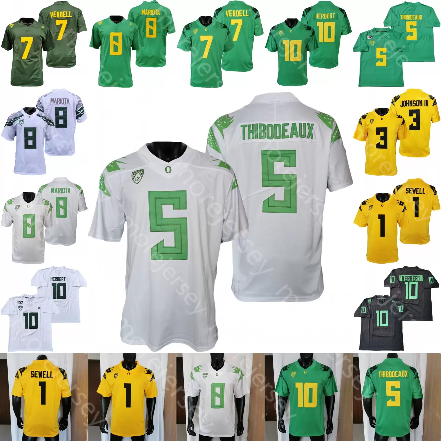 

Oregon Ducks Football Jersey NCAA College DJ Johnson Keith Brown Trikweze Bridges Dont'e Thornton Chase Cota CJ Verdell Kayvon Thibodeaux No, Green v