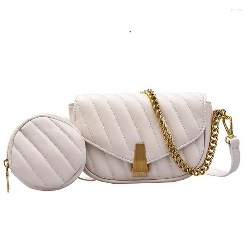 

Evening Bags Chain Handbag And Purse 2023 Fashion Brand Designer Women's Shoulder Bag Female Flap Messenger Ladies Sling, White