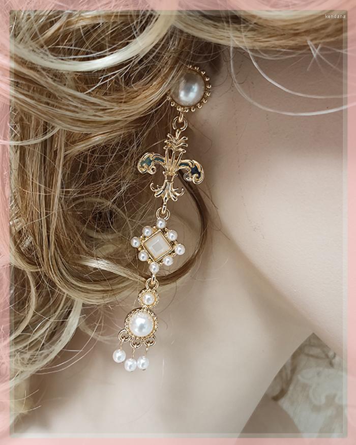 

Pendant Necklaces Lolita Gorgeous Pearl Necklace Baroque Vintage European Court Water Drop Ear Studs Eardrop Earring Earrings