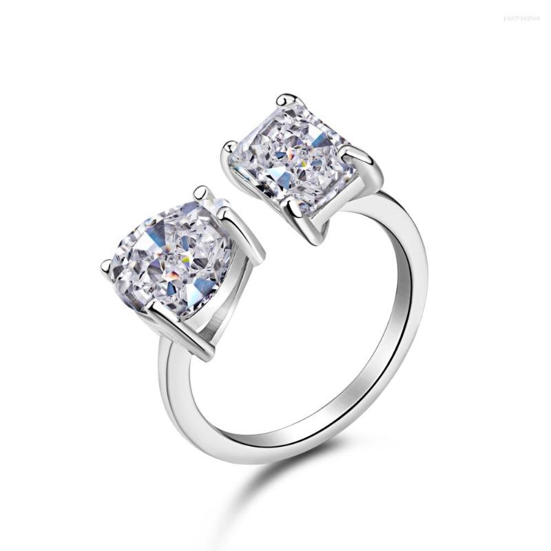 

Cluster Rings 925 Sterling Silver Luxury Custom Zircon Moissanite Women's Ring