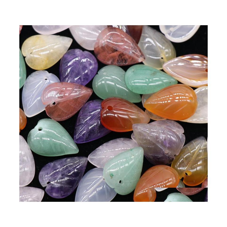 

Stone 13X18Mm Carved Leaf Loose Beads Natural Rose Quartz Turquoise Naked Stones Diy Jewelry Vipjewel Drop Delivery Dhecx