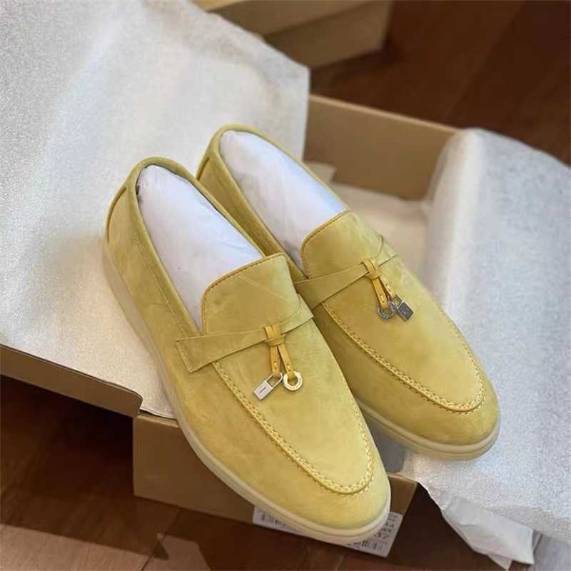 

Italy Designer Shoes Loropiana Women's Shoes 23 Spring Genuine Leather Lp Loafer Shoes with Soft Soles British Style and Lazy Casual Shoes ZIAU, Dark blue [10 for 100% genuine leather]