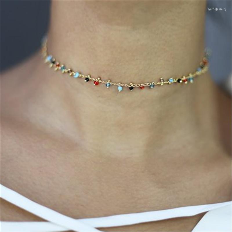 

Choker Boho Simple Crystal Chocker Necklace Fashion Female Manual Ladies Necklaces For Women Jewelry