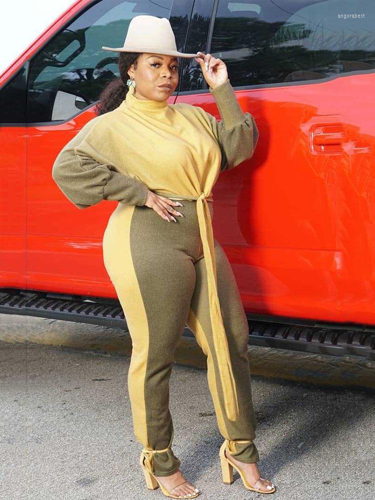 

Tracksuits Tracksuit Two Piece Womens Outifits Loose Long Sleeve Tshirt And Pants Fashion Elegant Plus Size Set Wholesale Bulk Drop, Khaki
