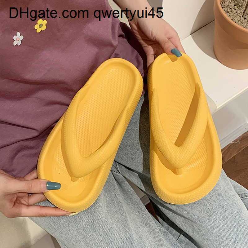 

qwertyui45 Slippers Slippers Outdoor Indoor Shoes Women 4.5cm Thick Bottom Platform Sea Flip-Flop Thong Sandals Summer Shoes Soft Bathroom Slippers 021723H, Black