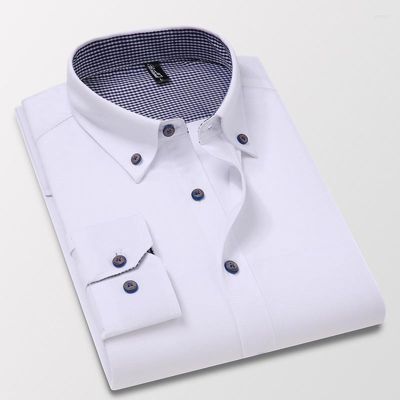 

Men's Dress Shirts 2023 Arrival Men Long Sleeve Fashion Causal Male Brand Clothes Soft Comfortable Business Formal, 5801 white