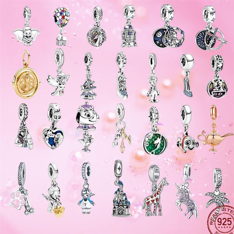

925 Silver Charm bead fit Pandora Charms Bracelet Princess Animal Series House charmes ciondoli DIY Fine Beads Jewelry229k