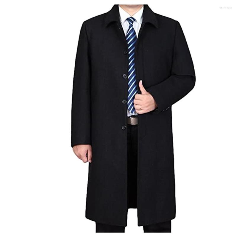 

Men's Suits High Quality Turn Down Collar Men's Black Windbreaker Custom Made Single Breasted Fashion Wool Blend Winter Long Outerwear, Royal blue
