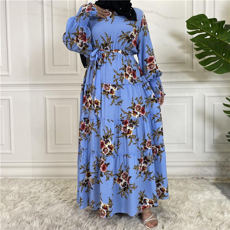 

Ethnic Clothing Fashion Printed Arab Women Long Skirts Muslim Abaya Ramadan Casual French Spanish Dresses