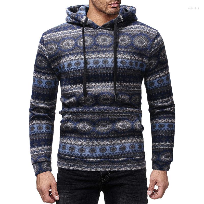 

Men's Hoodies Autumn And Winter Pattern Foreign Trade Man Leisure Time Ethnic Style Printing Long Sleeves Hooded Cap Hoodie, Dark gray