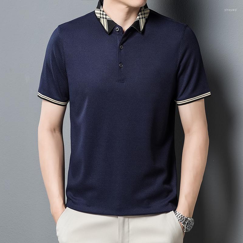 

Men's Polos 2023 Fashion T Shirts Men Summer Solid Color Loose Casual Tees Tops Clothes Turn-Down Collar Short Sleeve Tshirts, Black men clothing