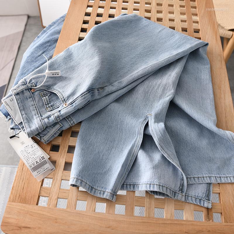 

Women's Jeans 2023 Women's Cotton Loose High Waist Retro Wide Leg Women Casual Simple Fashion Zipper Denim Flare Pants, Light blue