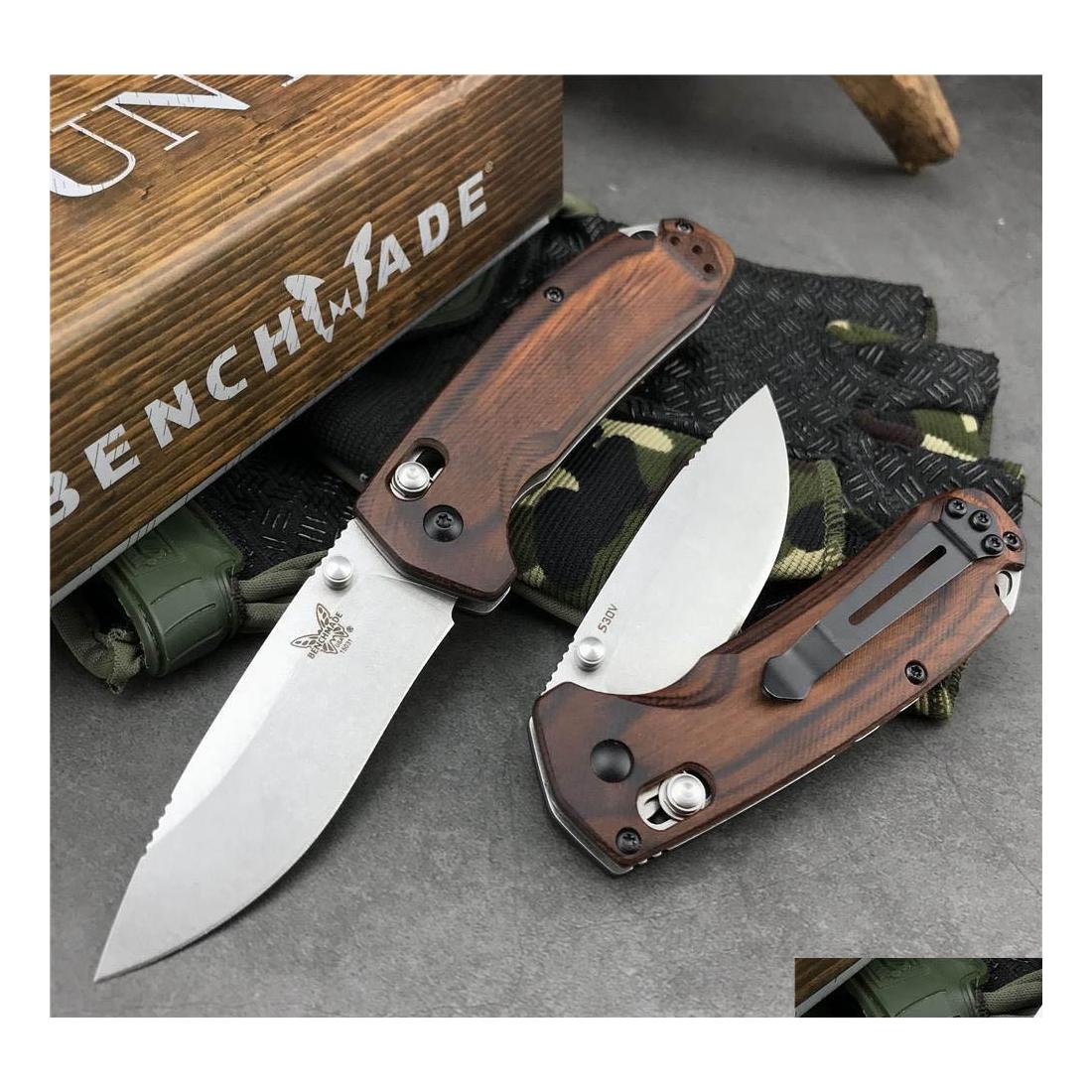 

Camping Hunting Knives Benchmade 15031 Hunt Axis Folding Knife 2.97 S30V Blade Stabilized Wood Handles Outdoor Cam Pocket 535 615 15 Dhpgk