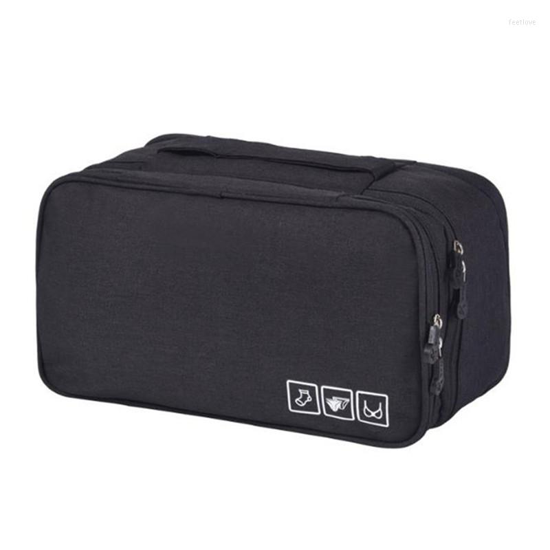 

Duffel Bags Women's Bra Underwear Travel Bag Suitcase Organizer Women Cosmetic Luggage For Lingerie Makeup PU, Gray
