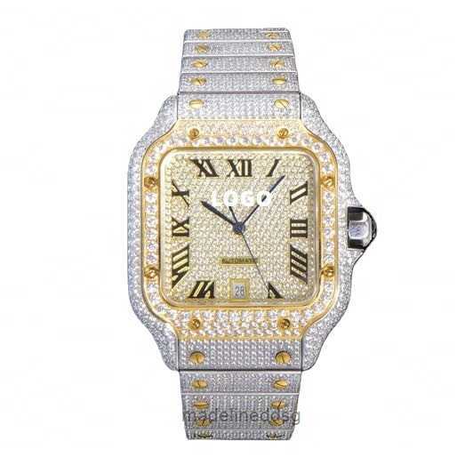 

High Quality Fashion Iced Out WatchesMens Wrist Luxury Round Cut Lab Gr 7QGX