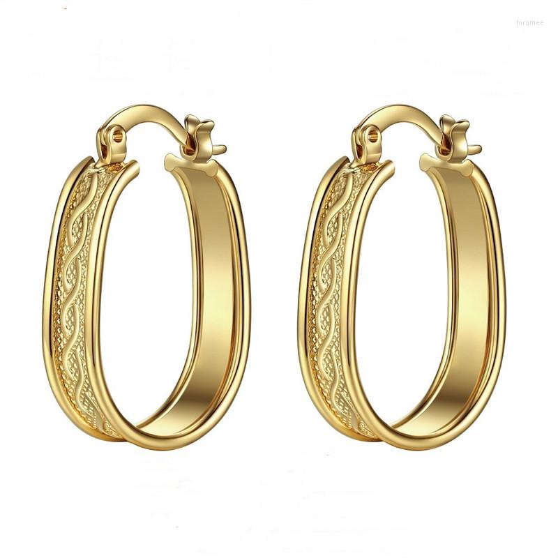

Hoop Earrings Gold Color For Women Jewelry Length Approx 30mm Width 19mm